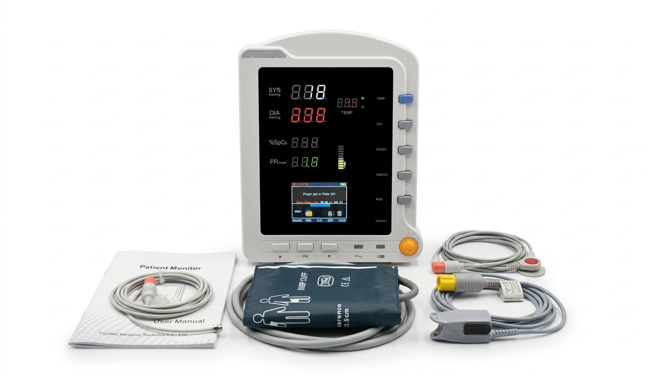 Multiparameter Patient Monitor – Contec CMS5100 with NIBP, SpO₂ & Vital Monitoring